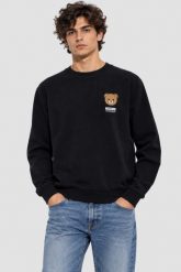 MOSCHINO Czarna bluza męska z logo, Rozmiar L. Czarne bluzy bez kaptura męskie MOSCHINO, l. W wyprzedaży za 689.99 zł.