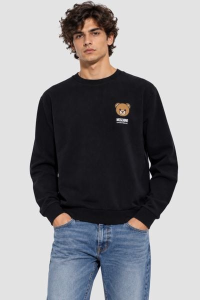 MOSCHINO Czarna bluza męska z logo, Rozmiar XL. Czarne bluzy bez kaptura męskie MOSCHINO, m. W wyprzedaży za 689.99 zł.
