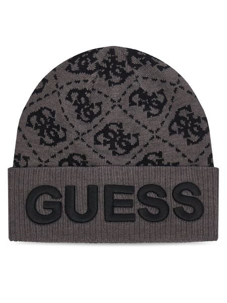 Guess Czapka AM9695 POL01 Czarny. Czarne czapki zimowe damskie Guess, z nylonu. Za 154.99 zł.