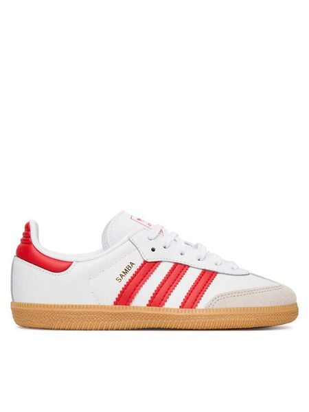 Adidas Sneakersy Samba Og C JQ2829 Biały. Białe buty sportowe dziewczęce Adidas, bez wzorów, ze skóry, bez zapięcia. Za 209.99 zł.