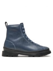 Camper Botki Brutus K400325-049 Niebieski. Niebieskie botki damskie Camper, ze skóry, bez obcasa, na płaskiej podeszwie, bez zapięcia. Za 679.99 zł.