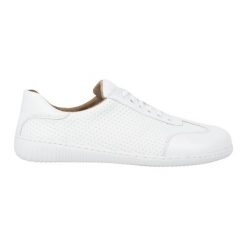 Olivier Półbuty męskie barefoot skórzane minimalistyczne model 0742WK tłoczone białe. Białe półbuty męskie ze skóry, bez zapięcia. Za 453.66 zł.