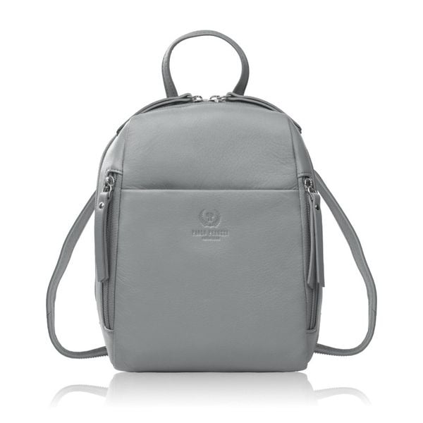 Plecak damski skórzany miejski mały szary elegancki Paolo Peruzzi AY-26-GR. Szare plecaki damskie bez wzorów, ze skóry, eleganckie. Za 229.00 zł.