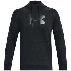 Bluza fitness męska Under Armour Fleece Big Logo HD. Czarne bluzy sportowe męskie Under Armour, bez wzorów, sportowe, bez kołnierzyka, bez ramiączek. Za 230.99 zł.