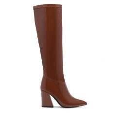 Kozaki Nine West. Brązowe kozaki damskie Nine West, bez obcasa, na słupku. Za 329.99 zł.