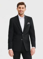 PAKO LORENTE – Wełniana marynarka garniturowa w kolorze czarnym. Czarne marynarki męskie Pako Lorente, bez wzorów, z wełny. Za 1,699.99 zł.