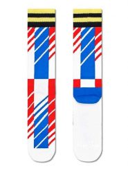Happy Socks Skarpety "Scattered stripe" w kolorze biało-niebieskim rozmiar: 36-40. Białe skarpetki męskie Happy Socks, bez wzorów. Za 26.99 zł.