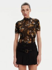 Versace Jeans Couture Sweter 78HAFM07 Czarny Slim Fit. Czarne swetry klasyczne damskie Versace Jeans Couture, l, z jeansu, bez kołnierzyka. Za 799.99 zł.