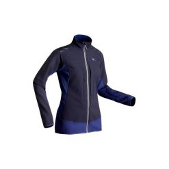 Softshell turystyczny SH900 warm damski. Niebieskie kurtki softshell damskie QUECHUA, m, bez wzorów, z elastanu, bez kaptura. Za 199.99 zł.