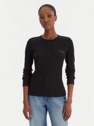 Calvin Klein Jeans Bluzka LV047E201G Czarny Regular Fit. Czarne bluzki damskie Calvin Klein Jeans, m, bez wzorów, z bawełny, bez kołnierzyka, bez ramiączek. Za 289.99 zł.
