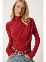 Happiness Istanbul Bluzka w kolorze czerwonym rozmiar: 38. Czerwone bluzki damskie Happiness Istanbul, bez wzorów, bez kołnierzyka, bez ramiączek. Za 60.99 zł.