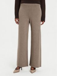 Weekend Max Mara Spodnie materiałowe Tennis 2425336012 Beżowy Regular Fit. Brązowe spodnie materiałowe damskie Weekend Max Mara, bez wzorów, z materiału. Za 509.99 zł.