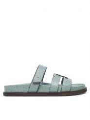 Tory Burch Klapki 162580 Niebieski. Niebieskie klapki damskie Tory Burch, bez wzorów, ze skóry, bez obcasa. Za 999.99 zł.