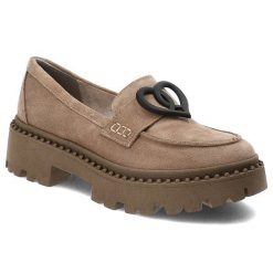 Brązowe Półbuty Armodo Eleganckie Buty Damskie. Brązowe półbuty damskie Armodo, bez wzorów, ze skóry, biznesowe, bez obcasa, na obcasie. Za 389.00 zł.