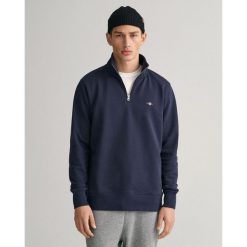 Bluza z pół zamkiem błyskawicznym Gant Shield. Niebieskie bluzy bez kaptura męskie Gant, xl, z bawełny. Za 361.50 zł.