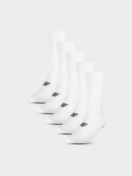 4F Skarpety casual za kostkę (5-pack) męskie - białe 39-42. Białe skarpetki męskie 4f, bez wzorów, z bawełny. Za 69.99 zł.