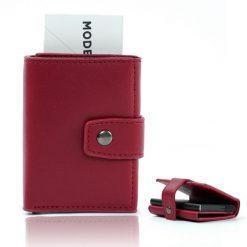 Portfel męski zapinany SW38 RED. Czerwone portfele męskie bez wzorów. Za 39.89 zł.