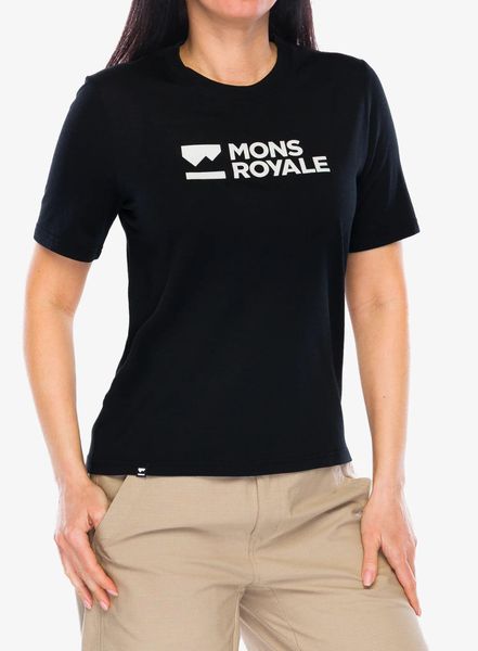 Koszulka damska Mons Royale Icon Merino Air-Con Relaxed Tee. Czarne t-shirty damskie Mons Royale, l, bez wzorów, z elastanu, bez kołnierzyka. Za 301.39 zł.
