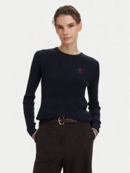 Beverly Hills Polo Club Sweter P-SS26W-M537390 Granatowy Regular Fit. Niebieskie swetry klasyczne damskie Beverly Hills Polo Club, m, z bawełny, bez kołnierzyka. Za 269.99 zł.