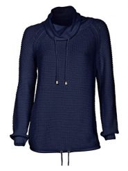 Heine Sweter w kolorze granatowym rozmiar: 40/42. Niebieskie golfy damskie Heine, bez wzorów, z bawełny, bez ramiączek. Za 61.46 zł.