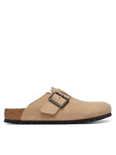 Birkenstock Klapki Boston Wire Buckle 1031584 Beżowy. Brązowe klapki i japonki męskie Birkenstock, z nubiku. Za 580.99 zł.