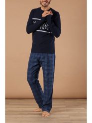 Maryplaid Piżama w kolorze granatowym rozmiar: XL. Niebieskie piżamy męskie maryplaid, xl, bez wzorów, bez ramiączek. Za 130.99 zł.