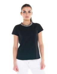 Damska koszulka Cristal Shine. Czarne t-shirty damskie LEONE 1947 APPAREL, l, bez wzorów, z bawełny, bez kołnierzyka. Za 63.11 zł.