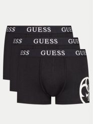 Guess Komplet 3 par bokserek Placed Logo U4RG04 K6YW0 Czarny. Czarne bokserki męskie Guess, z aplikacjami, z bawełny. Za 179.99 zł.