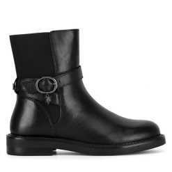 Botki U.S. Polo Assn. Czarne botki damskie U.S. Polo Assn., bez obcasa, na płaskiej podeszwie, bez zapięcia. Za 419.99 zł.