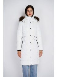 ASSUILI Płaszcz pikowany w kolorze białym rozmiar: 36. Białe płaszcze damskie Assuili, bez wzorów, klasyczne. Za 282.99 zł.