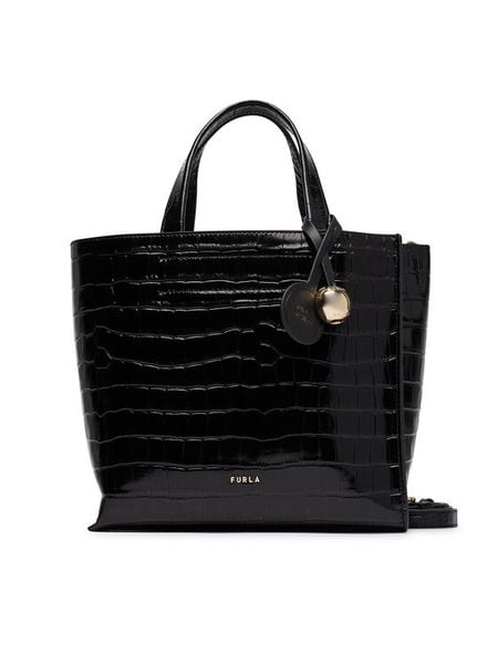 Furla Torebka Divide It S WB02123 BX4255 O6000 Czarny. Czarne torebki klasyczne damskie Furla, bez wzorów, z lakierowanej skóry, lakierowane, bez dodatków. Za 1,439.00 zł.
