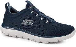Męskie buty sportowe sneakersy bez wiązania SKECHERS SUMMITS LOUVIN 232186-NVY. Niebieskie buty sportowe na co dzień męskie Skechers, z dzianiny, bez zapięcia, trekkingowe. Za 249.00 zł.