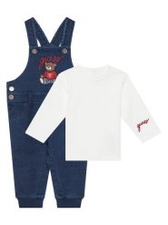 Guess Komplet bluzka i spodnie I5YG10 K6YW1 Biały Regular Fit. Białe spodnie niemowlęce Guess, z aplikacjami, z bawełny. Za 199.99 zł.