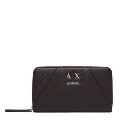 Portfel Armani Exchange. Brązowe portfele damskie Armani Exchange, bez wzorów. Za 404.99 zł.