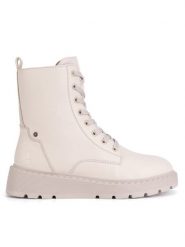 Rieker Trzewiki 70401-60 Beżowy. Brązowe botki damskie Rieker, ze skóry, bez obcasa, na płaskiej podeszwie, bez zapięcia. Za 343.00 zł.