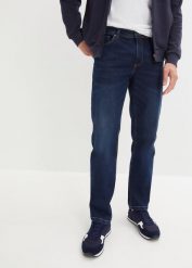 Jeansy ze stretchem, regular fit, straight. Niebieskie jeansy męskie bonprix. Za 147.99 zł.