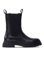 DeeZee Sztyblety H90152-1K Czarny. Czarne botki dziewczęce DeeZee, bez wzorów, ze skóry, bez ramiączek. Za 129.99 zł.