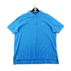 Second life - Koszulka polo męska z krótkim rękawem niebieska - Stan dobry. Niebieskie koszulki polo męskie Ralph Lauren, m, bez wzorów, bez ramiączek. Za 146.96 zł.