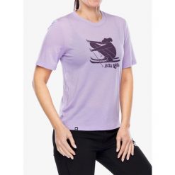 Koszulka merino damska Mons Royale Icon Relaxed Tee. Fioletowe bluzki sportowe damskie Mons Royale, bez wzorów, bez ramiączek. Za 240.99 zł.