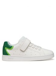 Geox Sneakersy J Eclyper Boy J36LSA 000BC C0547 S Biały. Białe buty sportowe chłopięce Geox, bez wzorów, ze skóry, bez zapięcia. Za 209.99 zł.