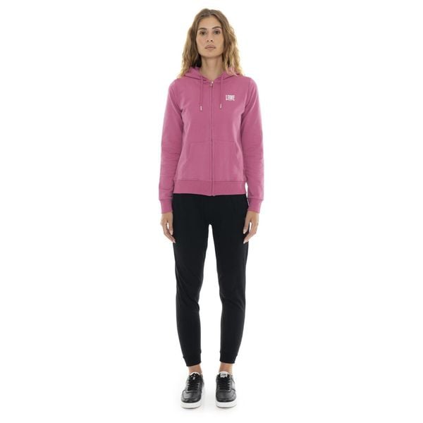 Bluza z bawełna z kaptur na co dzień na siłownię. Czarne bluzy sportowe damskie LEONE 1947 APPAREL, z bawełny. W wyprzedaży za 218.92 zł.