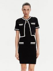 Morgan Sukienka dzianinowa 251-RMBIBI Czarny Slim Fit. Czarne sukienki damskie Morgan, na lato, xl, bez wzorów, z dzianiny, bez kołnierzyka, bez ramiączek. Za 279.99 zł.