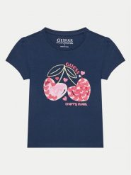 Guess T-Shirt K5GI03 K6YW4 Niebieski Regular Fit. Niebieskie koszulki dziewczęce Guess, z aplikacjami, z bawełny, bez ramiączek. Za 59.99 zł.