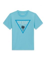 Guess T-Shirt L6GI27 J1314 Niebieski Regular Fit. Niebieskie t-shirty chłopięce Guess, z aplikacjami, z bawełny, bez ramiączek. Za 114.99 zł.