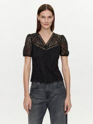 Morgan Bluzka 241-DOULI Czarny Regular Fit. Czarne topy sportowe damskie Morgan, xs, bez wzorów, z bawełny, bez ramiączek. Za 129.99 zł.