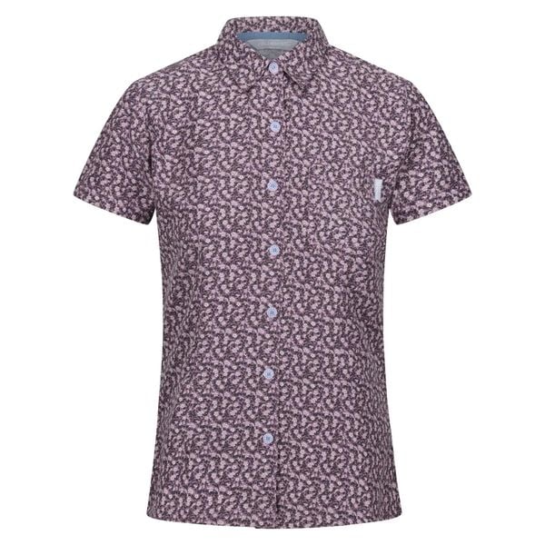 Koszula damska Regatta Mindano VIII. Fioletowe koszule damskie Regatta, bez wzorów, sportowe, bez kołnierzyka, bez ramiączek. Za 172.50 zł.