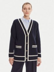 Gant Kardigan 4805340 Granatowy Relaxed Fit. Niebieskie kardigany damskie Gant, l, bez wzorów, z bawełny. Za 979.99 zł.