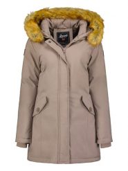 Geographical Norway Parka "Dinasty" w kolorze szarobrązowym rozmiar: XXL. Brązowe parki damskie Geographical Norway, xxl, z aplikacjami. Za 153.34 zł.