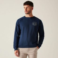Męska bluza z okrągłym dekoltem Nithsdale. Niebieskie bluzy z kapturem męskie Regatta, m, z bawełny. Za 94.85 zł.