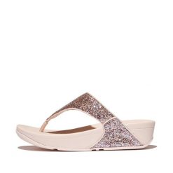 Sandały damskie FitFlop Lulu Multi-Tonal Glitter Toe-Post. Czerwone sandały damskie FIT FLOP, bez wzorów, z gumy, bez obcasa. Za 401.00 zł.